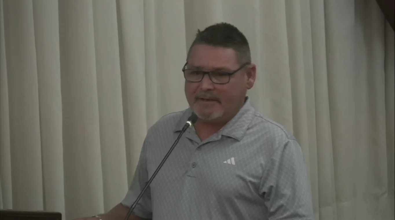 Fred Pezza makes his case to commissioners.