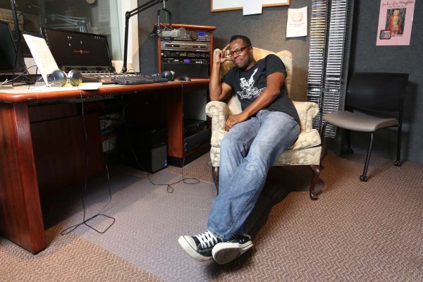 Billy Buchanan, local musician in St. Augustine sits in studio