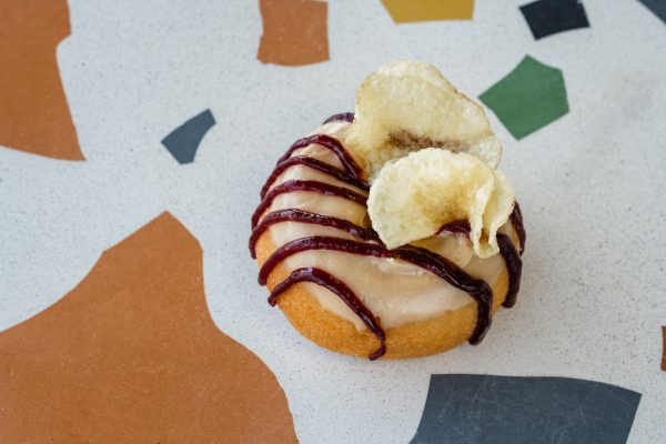 peanut butter and jelly donut from fiction donuts in st augustine