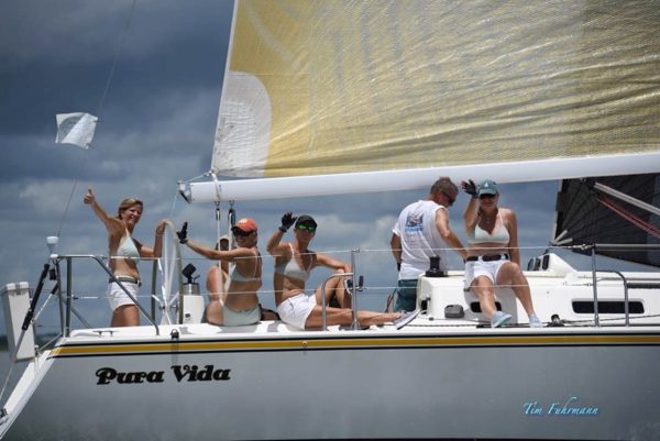 st augustine sailing sisters at the annual bikini race