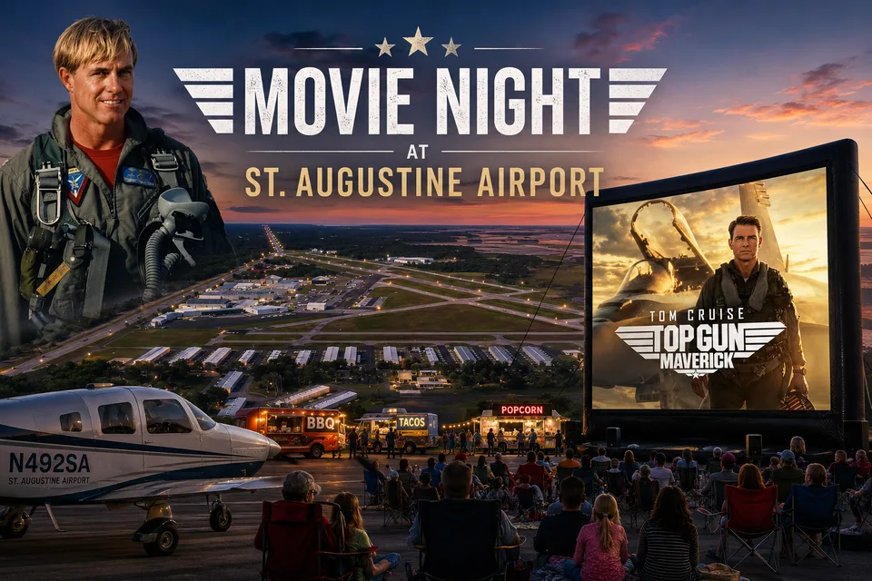 St. Augustine Airport Hosts Free Movie Night Featuring Top Gun: Maverick and Local Aviation Hero