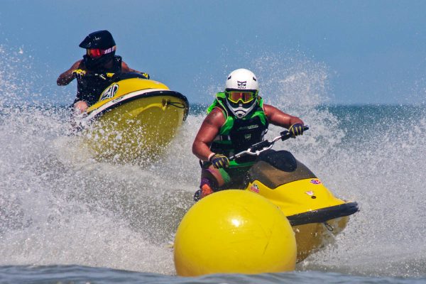 a competitor in The Liqui Moly ProWatercross National Tour on the water in daytona beach