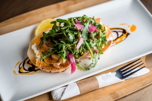 salmon bagel at city bistro st augustine